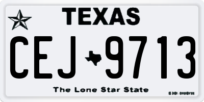 TX license plate CEJ9713