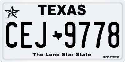 TX license plate CEJ9778