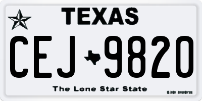 TX license plate CEJ9820
