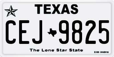 TX license plate CEJ9825