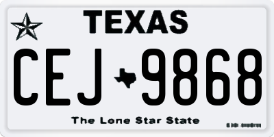 TX license plate CEJ9868