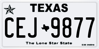 TX license plate CEJ9877