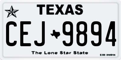 TX license plate CEJ9894