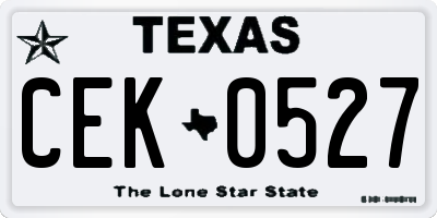 TX license plate CEK0527