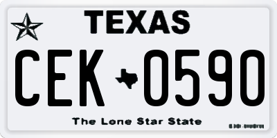 TX license plate CEK0590