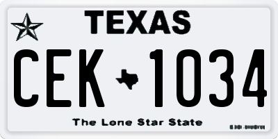 TX license plate CEK1034