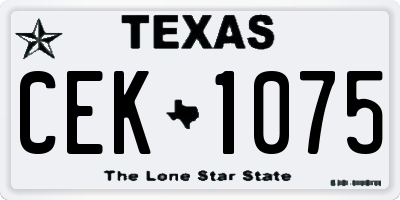 TX license plate CEK1075
