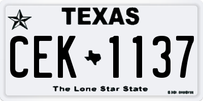 TX license plate CEK1137