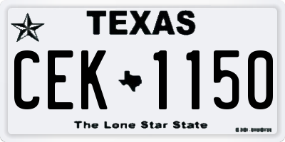 TX license plate CEK1150