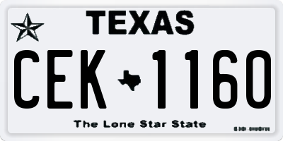 TX license plate CEK1160