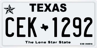 TX license plate CEK1292