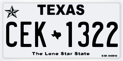 TX license plate CEK1322