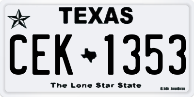 TX license plate CEK1353
