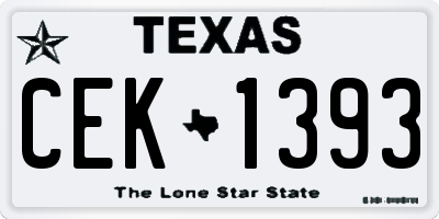 TX license plate CEK1393