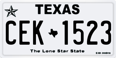 TX license plate CEK1523