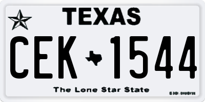 TX license plate CEK1544