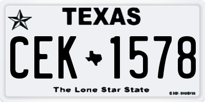 TX license plate CEK1578