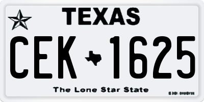 TX license plate CEK1625