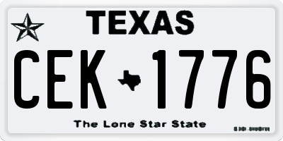 TX license plate CEK1776