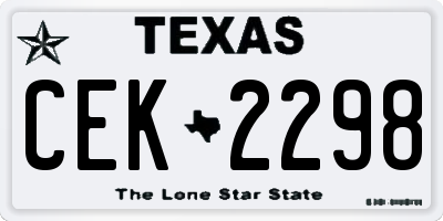 TX license plate CEK2298