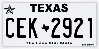 TX license plate CEK2921