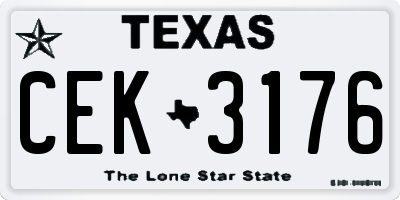 TX license plate CEK3176
