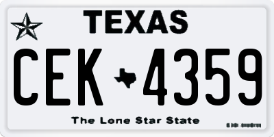 TX license plate CEK4359