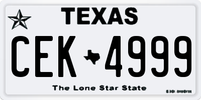 TX license plate CEK4999