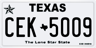 TX license plate CEK5009
