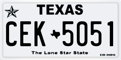 TX license plate CEK5051