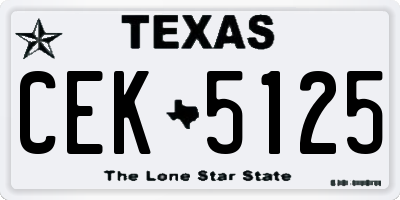 TX license plate CEK5125