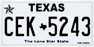 TX license plate CEK5243