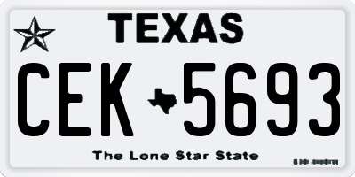 TX license plate CEK5693