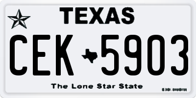 TX license plate CEK5903
