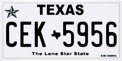 TX license plate CEK5956