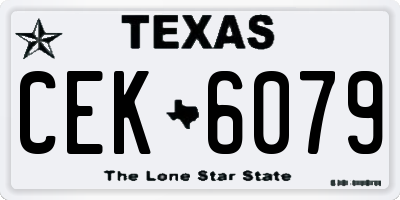 TX license plate CEK6079