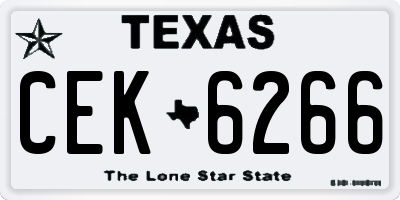 TX license plate CEK6266