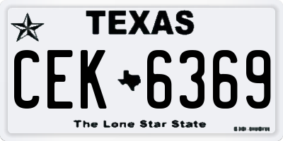 TX license plate CEK6369