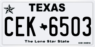 TX license plate CEK6503