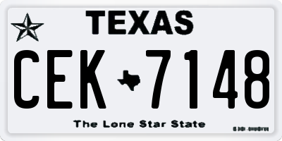 TX license plate CEK7148