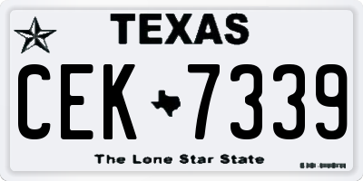 TX license plate CEK7339