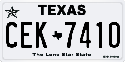 TX license plate CEK7410