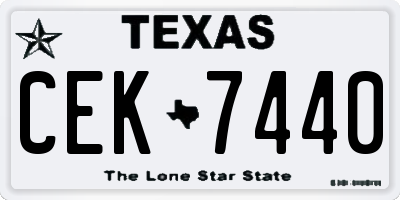 TX license plate CEK7440