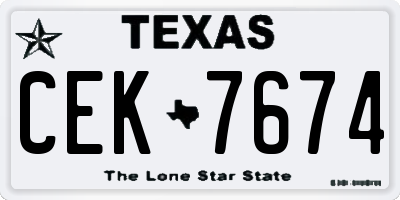 TX license plate CEK7674