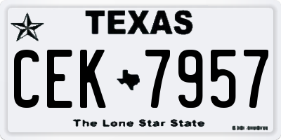TX license plate CEK7957