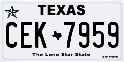 TX license plate CEK7959