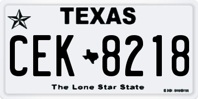 TX license plate CEK8218