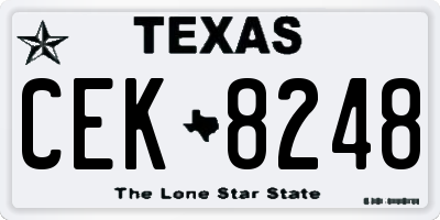 TX license plate CEK8248