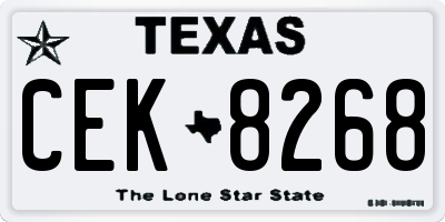 TX license plate CEK8268