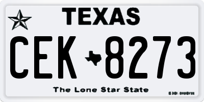 TX license plate CEK8273